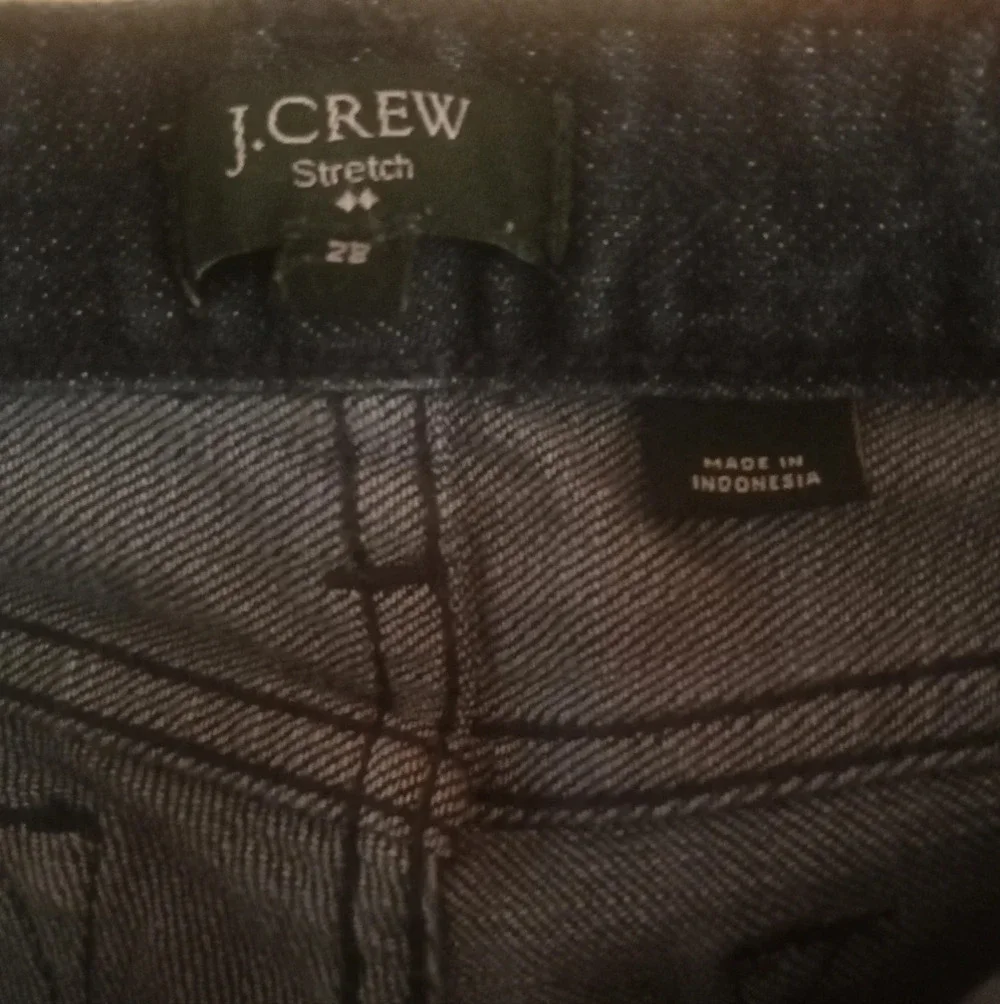 J. Crew Toothpick Straight Dark Wash 5 Pocket Cotton Denim Jeans Size Size 28